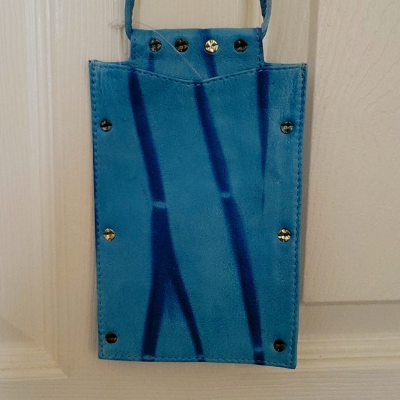 NWT "We The Free" Blue Tie-Dye Leather Mini Crossbody Purse (2 Available) - Picture 2 of 4